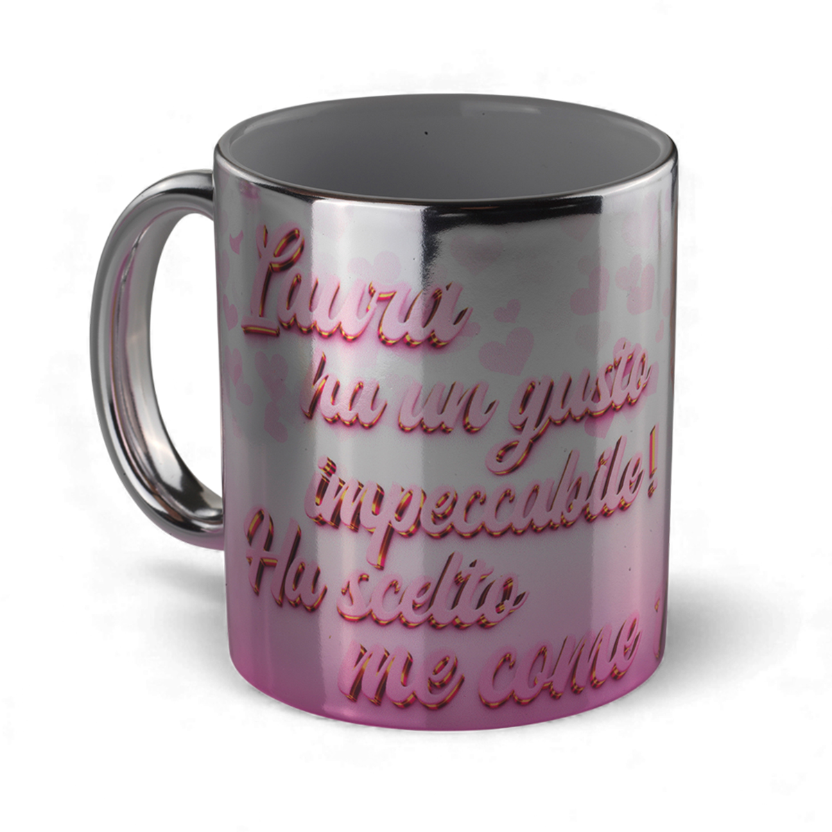 Tazza Cromata Argento sfumata Rosa - immagine 2