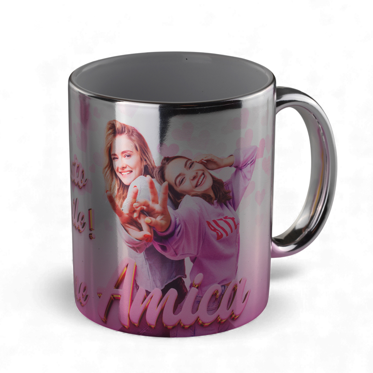 Tazza Cromata Argento sfumata Rosa