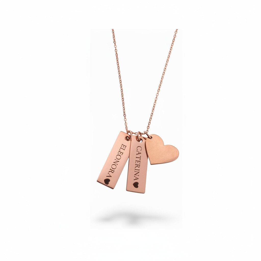 Collana con cuore e barra - immagine 6