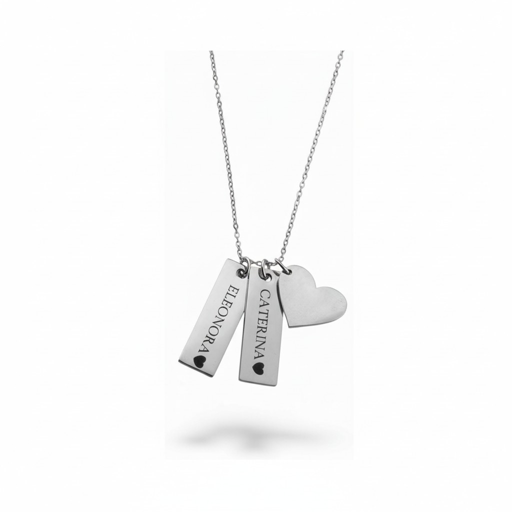Collana con cuore e barra - immagine 5